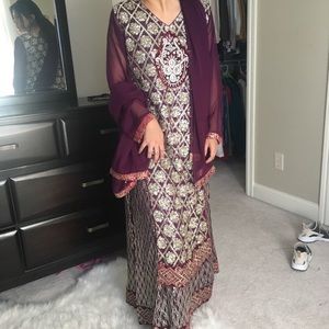 Pakistani Purple Maxi Dress